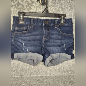 Justice Dark Denim Cuffed Shorts Girls 10 Regular- 2019